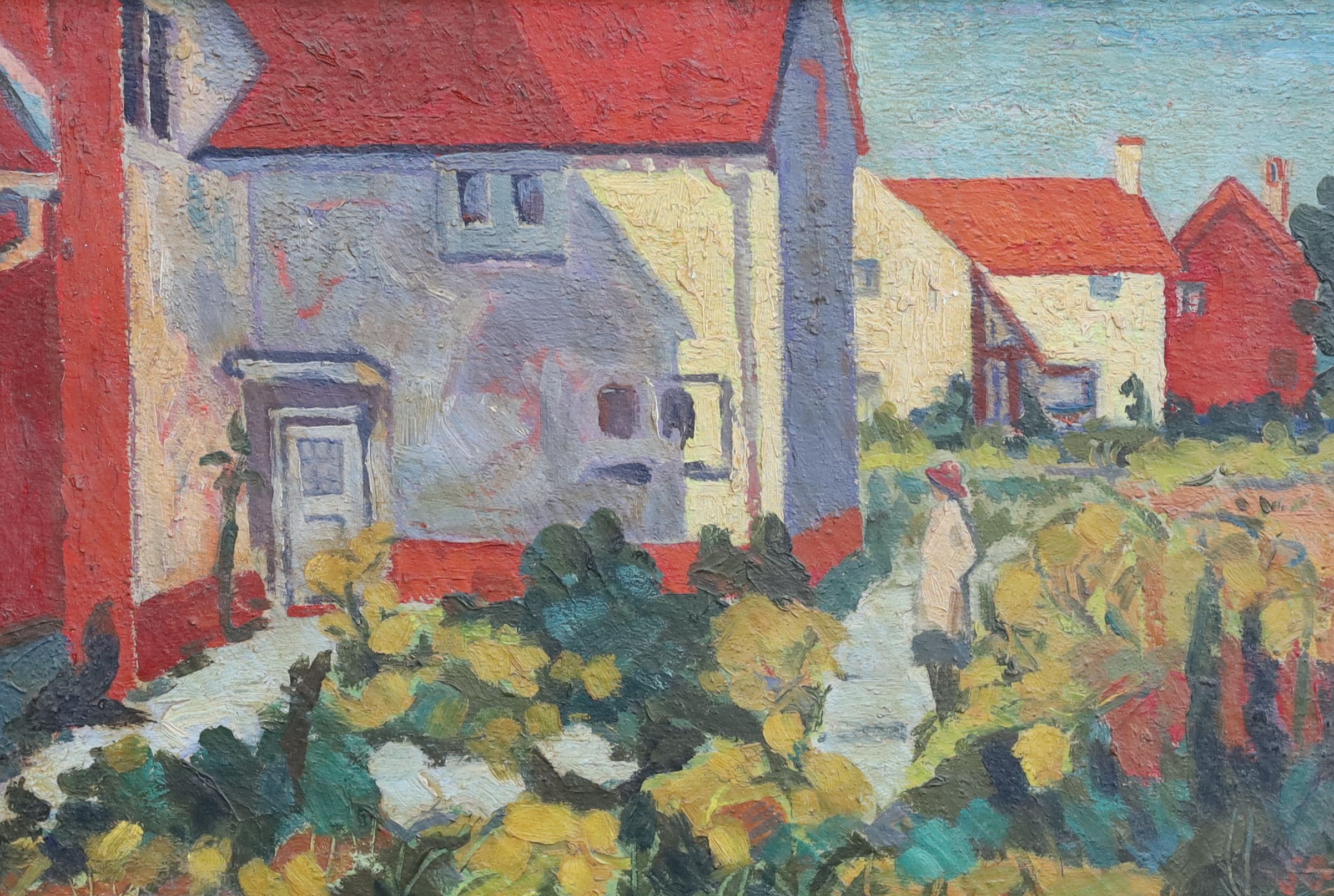 Spencer Frederick Gore (1878-1914), Study for a view of Harold Gilman’s house in Letchworth, oil on board, 27 x 40cm